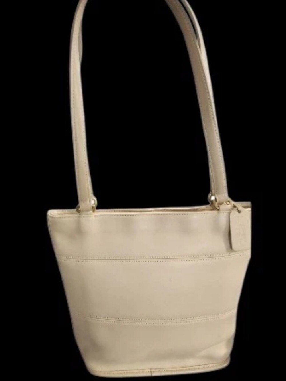 COACH  Tribeca Tote Shoulder Bag  9098  Cream Ivory Leather Coach Purse